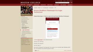 
                            13. Kronos: Login Instructions - Human Resources - Boston College