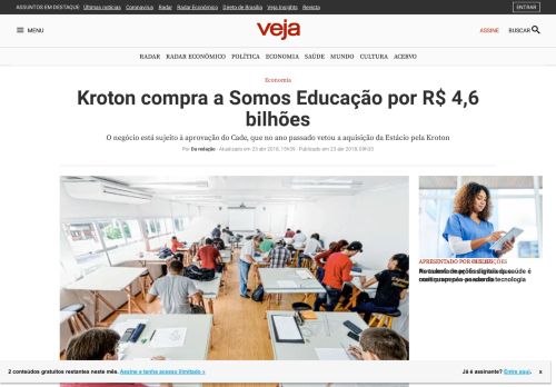 
                            11. Kroton Educacional: Kroton compra a Somos Educação por R$ 4,6 ...