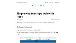 
                            5. Krzysztof Zabłocki - Simple way to scrape web with Ruby