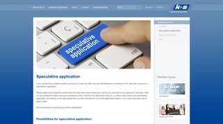
                            1. K+S Group - Speculative application - K+S Aktiengesellschaft