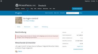 
                            8. KS Login Control | WordPress.org