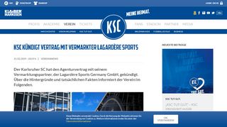 
                            11. KSC kündigt Vertrag mit Vermarkter Lagardère Sports: Karlsruher SC