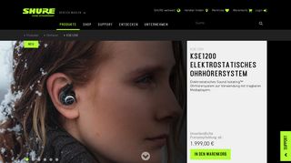 
                            10. KSE1200 Elektrostatisches Ohrhörersystem - Shure