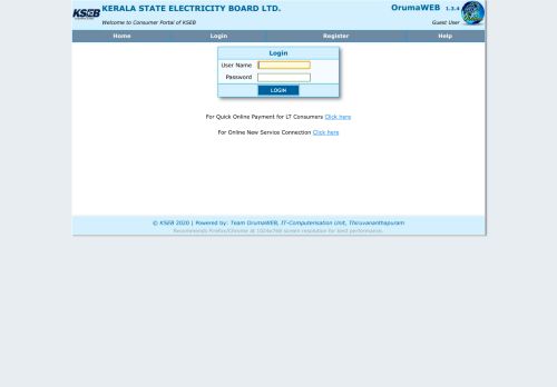 
                            5. KSEB Consumers Portal-OrumaWEB