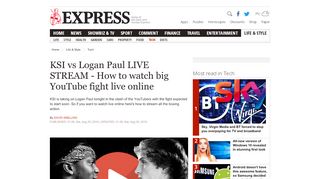
                            13. KSI vs Logan Paul LIVE STREAM - How to watch big YouTube fight ...