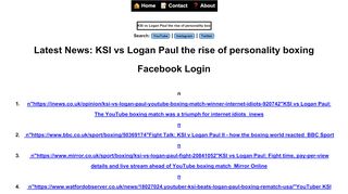 
                            9. KSI vs Logan Paul the rise of personality boxing Facebook Login o|o ...