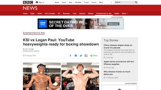 
                            10. KSI vs Logan Paul: YouTube heavyweights ready for boxing ... - BBC