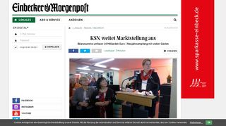 
                            8. KSN weitet Marktstellung aus - Einbecker Morgenpost