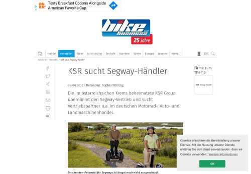 
                            13. KSR sucht Segway-Händler - bike und business