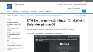 
                            4. KTH Exchange-inställningar för Mail och Kalender på macOS | KTH