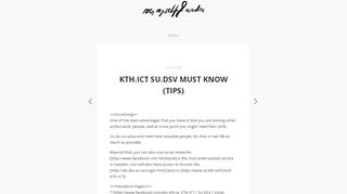 
                            11. KTH.ICT SU.DSV Must Know (Tips) - me, myself & andrei