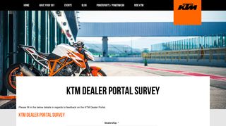 
                            8. KTM Dealer Portal Survey | RIDE KTM
