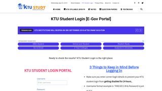 
                            6. KTU Student Login [E-Gov Portal] | KTU Results Published!