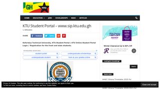 
                            4. KTU Student Portal - www.sip.ktu.edu.gh - GH Students