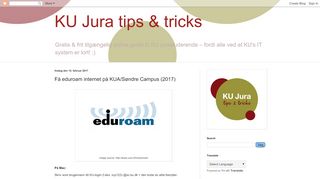 
                            5. KU Jura - tips & tricks: Få eduroam internet på KUA/Søndre Campus ...