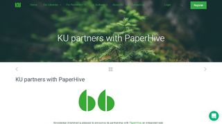 
                            6. KU partners with PaperHive – Knowledge Unlatched