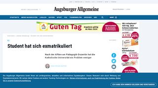 
                            6. KU: Student hat sich exmatrikuliert - Nachrichten Neuburg ...