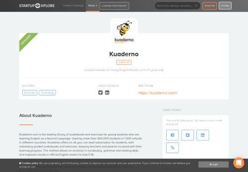 
                            10. Kuaderno profile at Startupxplore