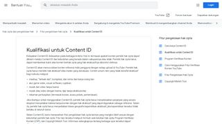 
                            1. Kualifikasi untuk Content ID - Bantuan YouTube - Google Support