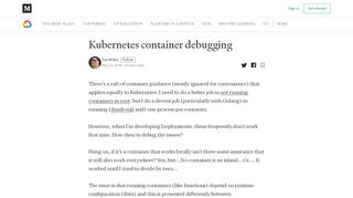 
                            4. Kubernetes container debugging – Google Cloud Platform - Medium