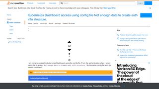 
                            3. Kubernetes Dashboard access using config file Not enough data to ...