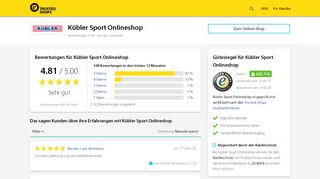 
                            9. Kübler Sport Onlineshop Bewertungen & Erfahrungen | Trusted Shops