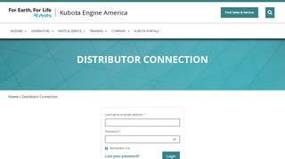 
                            10. Kubota Engine America - Distributor Sign In Page