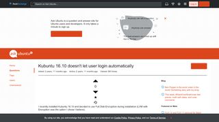 
                            2. Kubuntu 16.10 doesn't let user login automatically - Ask Ubuntu