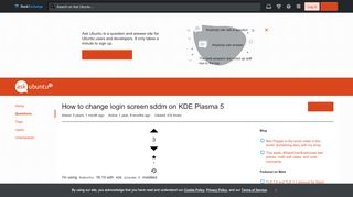 
                            3. kubuntu - How to change login screen sddm on KDE Plasma 5 - Ask Ubuntu