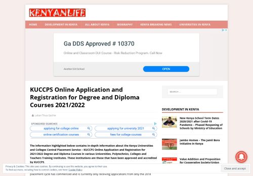 
                            13. KUCCPS Student Portal Login 2019, KUCCPS Revision of Courses ...