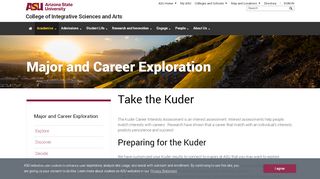 
                            11. Kuder Career Assessment | College of Integrative Sciences and Arts