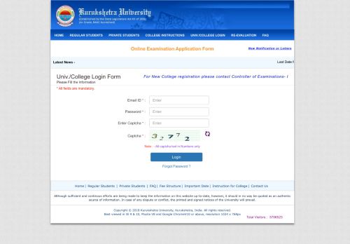 
                            7. KUK - Online Examination Form