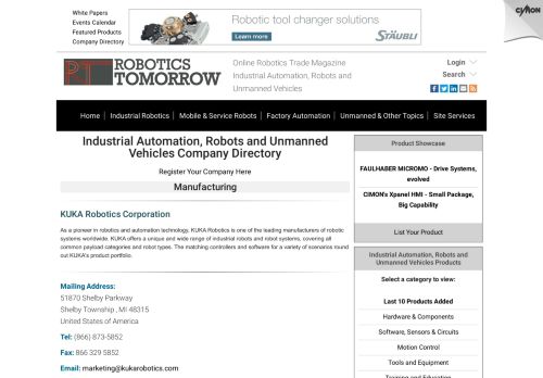 
                            9. KUKA Robotics Corporation - RoboticsTomorrow