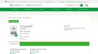 
                            8. Kul Gupta MD - Psychiatry - Toledo, Ohio (OH) - ProMedica
