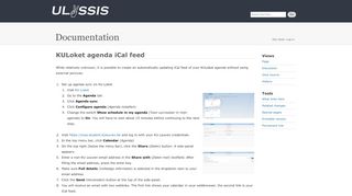 
                            7. KULoket agenda iCal feed - ULYSSIS documentation