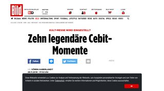 
                            12. Kult-Messe wird eingestellt: Zehn legendäre Cebit-Momente - Bild.de