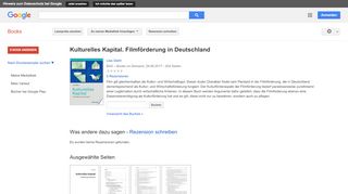
                            12. Kulturelles Kapital. Filmförderung in Deutschland - Google Books-Ergebnisseite