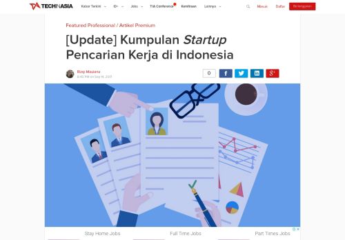 
                            13. Kumpulan Startup Pencarian Kerja di Indonesia | Tech in Asia