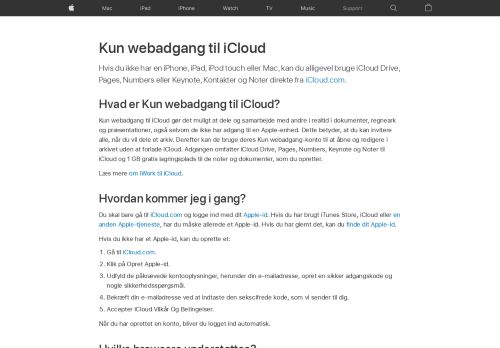 
                            6. Kun webadgang til iCloud - Apple-support