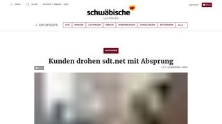 
                            9. Kunden drohen sdt.net mit Absprung - Schwäbische Zeitung