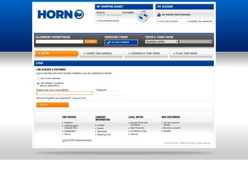 
                            7. Kunden-Login - HORN OnlineShop