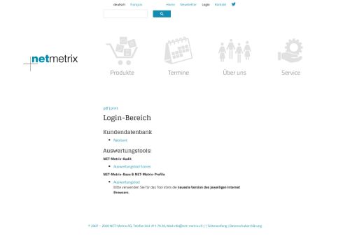 
                            13. Kunden-Login | NET-Metrix AG