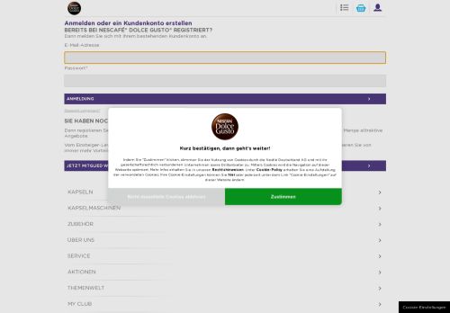 
                            2. Kundenanmeldung | NESCAFÉ® Dolce Gusto®