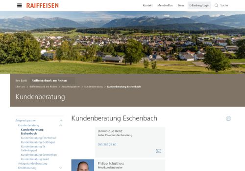 
                            2. Kundenberatung Eschenbach - Raiffeisen Schweiz