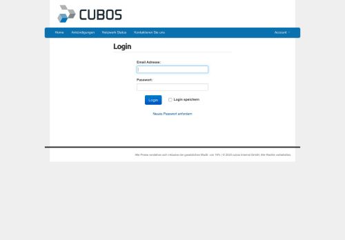 
                            1. Kundenbereich - cubos Internet GmbH