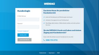 
                            1. Kundenbereich - Login - Wemag