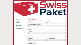 
                            1. Kundenbereich - SWISS Paket