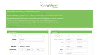 
                            9. Kundenbinder Event GmbH :: Online-Registrierung