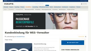 
                            1. Kundenbindung für WEG-Verwalter | VerwalterPraxis ... - Haufe