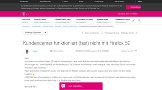 Kundencenter funktioniert (fast) nicht mit Firefox... - Telekom hilft ...